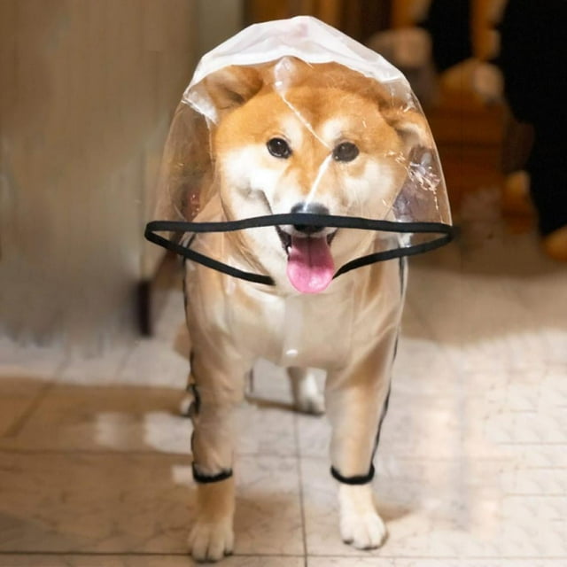 Dog Raincoat Dog Clothes Transparent Raincoat Light Waterproof Coat Small Dog Raincoat