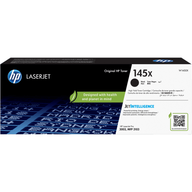 Cartucho de tóner HP 145X Negro Alto rendimiento Laserjet Original W1450X