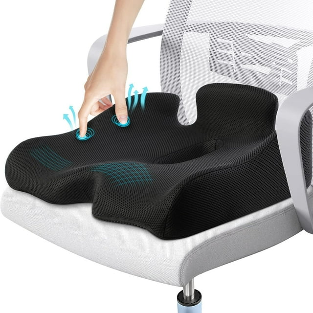 Cojín de asiento de espuma viscoelástica Benazcap X Large, 48 x 43 x 15 cm