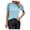 W216 Light Blue, variant on Angala Ladies Top Lace Crew Neck Short Sleeve Graphic Print Blouse Summer Slim Fit Soft Fashion Womens T Shirts Size L Khaki