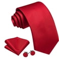 thumbnail image 2 of Juego de corbatas Barry.Wang Classic de seda, 150 cm x 8,5 cm, color rojo, 2 of 5