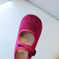thumbnail image 3 of Girls Solid Color Leather Ballet Flats with Velvet Trim for Spring and Summer, 3 of 5