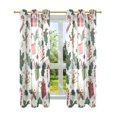 thumbnail image 7 of Yayeee Window Curtains Light Filtering 63"x42" Grommet Panel Pair Home Living Room Decor, White Christmas Holly, 7 of 7