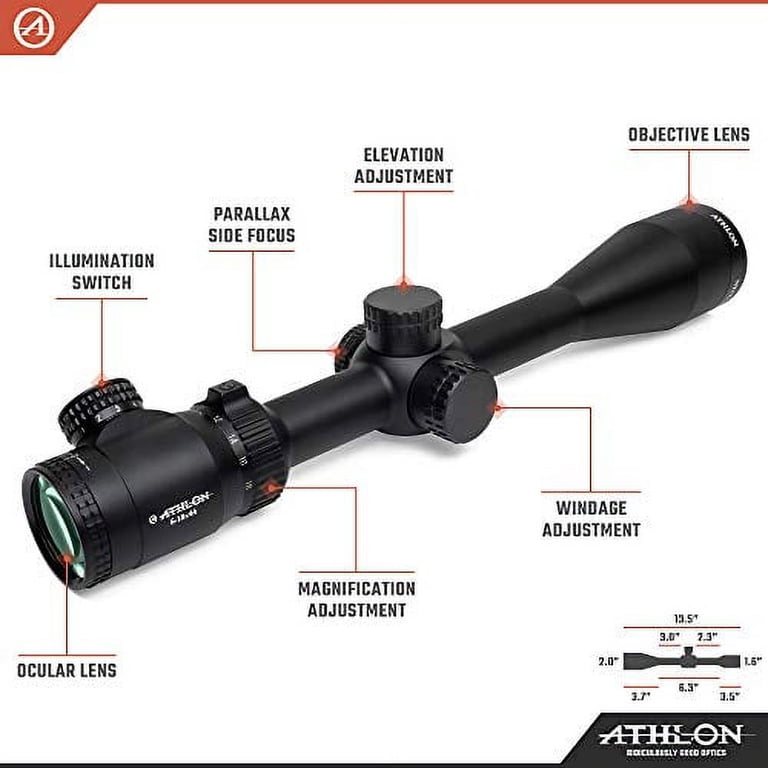 Athlon Optics Neos 6-18x44 SFP, Illuminated BDC 500 Reticle, Black