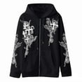 thumbnail image 4 of Tiweut Loose Jackets for Women Sweatshirt Long Sleeve Cross Floral Design Fall and Winter Fashion Blouses for Ladies,Z1 Black,2XL, 4 of 4