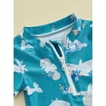 thumbnail image 6 of Bslissey Toddler Baby Boys One Piece Swimsuit Cartoon Animal Print Short Sleeve Zipper Bathing Suit Infant Casual Rash Guard Sunsuit Summer Swimwear 3M 6M 12M 2T 3T, 6 of 8
