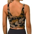thumbnail image 3 of Haiem Leopard Print Pattern Womens Sports Bra - U Neck Padded Low Impact Yoga Bra Workout Crop Top Gym Moisture-Wicking Workout Vest -Small, 3 of 9