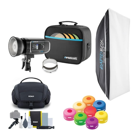 Westcott FJ400 400Ws Strobe with Softbox (1x2'), FlexiGels, and Accessory Kit