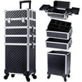 thumbnail image 1 of Stagiant Maleta con ruedas para maquillaje, carrito de almacenamiento grande para cosméticos, 4 en 1, carrito de gran capacidad, estuche de viaje para maquillaje con llave, ruedas giratorias, estuche, 1 of 5