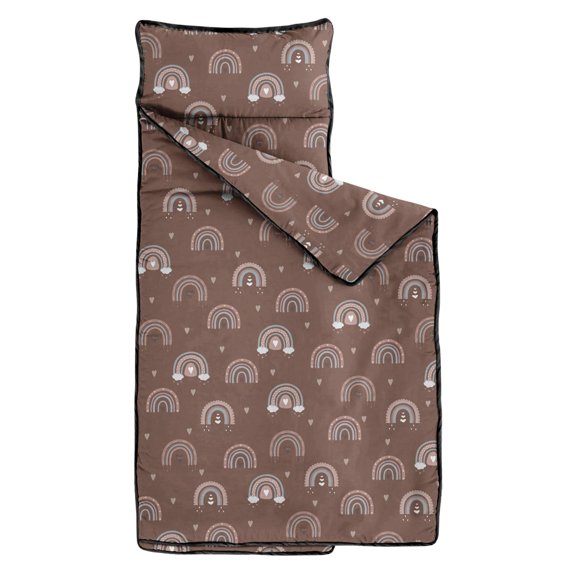 Kids Nap Mat Mat Set – Includes Pillow Quilt Sleeping Mats for Daycare Preschool Kindergarten Rainbow Brown Kid Sleeping Bag