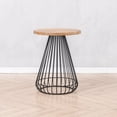 thumbnail image 4 of MH London Melody Solid Mango Wood Round End Table with Metal Wire Base, Modern Accent Side Table for Living Room or Bedroom, 20 in Height, Natural Top Gold Base, 4 of 15