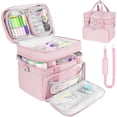 thumbnail image 1 of Sewing Accessories Organizer Case with Shoulder Strap Double Layer Sewing Storage Bag with Detachable Pouches for Sewing Accessories and Supplies Large Travel Sewing Box for Sewing kit, 1 of 7