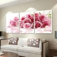 thumbnail image 5 of Yirtree Pink Flower Picture Wall Art Decor Canvas 3 panels Wall Art Print Floral Paintings Decoration for Bedroom Living Room, 5 of 7