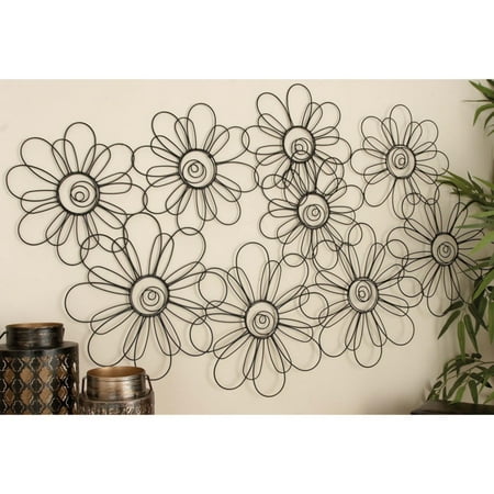 Decmode Metal Wall  Decor  Black Walmart  com