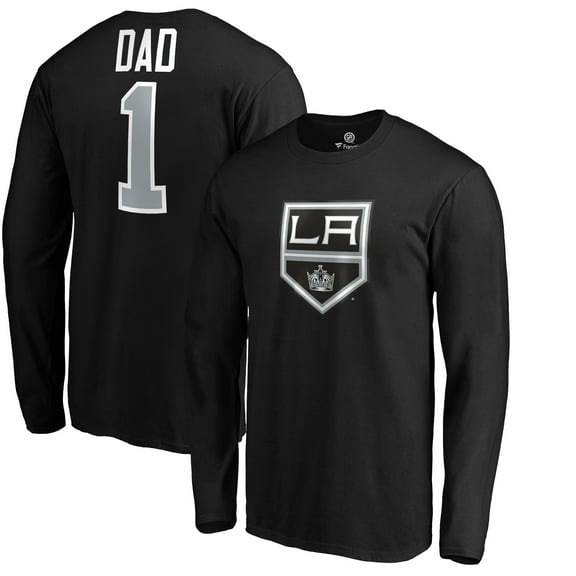 Men's Black Los Angeles Kings #1 Dad Long Sleeve T-Shirt
