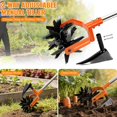 thumbnail image 4 of Rotary Hand Tiller for Gardening, Garden Cultivator Tool with Tilling Blade, 63’’ Adjustable Stainless Steel Poles Cultivators for Gardening, Lawn Care, Reseeding Grass, Soil Mixing, 4 of 5