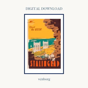 Stalingrad Vintage Travel Poster, 12x18 Poster Print , Poster Print Only