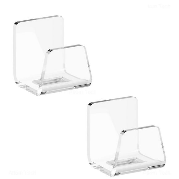 Clear Acrylic Kitchen Sink Sponge Holders 2PCS for Sponges, Dishcloths & More - Sleek Modern Look No-Drill Design