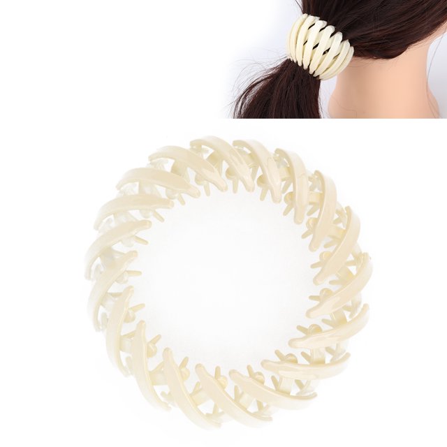 Pince à Cheveux Extensible pour Chignon et Queue de Cheval avec Dents, Matière Plastique et Résine, Adaptée à Tous les Styles de Cheveux et à Toutes les Occasions