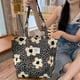 thumbnail image 3 of Bolso de compras para mujer, bolso de compras ecológico de lona a la moda, flor reutilizable para el trabajo informal, 3 of 8