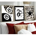 thumbnail image 4 of Hieng Black White Leopard Prints Wall Art Lucky 8 Ball Canvas Print Trendy Kiss Lips Painting Poster Fashion Pentagram Pictures for Living Room Bedroom Dorm Wall Decor, 4 of 6