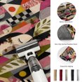thumbnail image 6 of Mid Century Round Living Room Rugs 6 ft, Abstract Overlapping Face Silhouettes Botanical Leaf Washable Area Rug with Non-Slip Sturdy Edge Binding Round Carpet for Kitchen Office Bedroom, 6 of 9