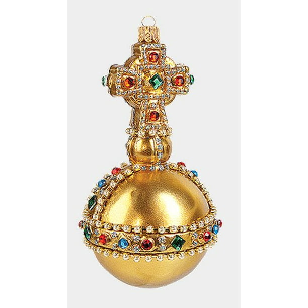 Sovereigns Orb Royal British Crown Jewel Glass Christmas Ornament