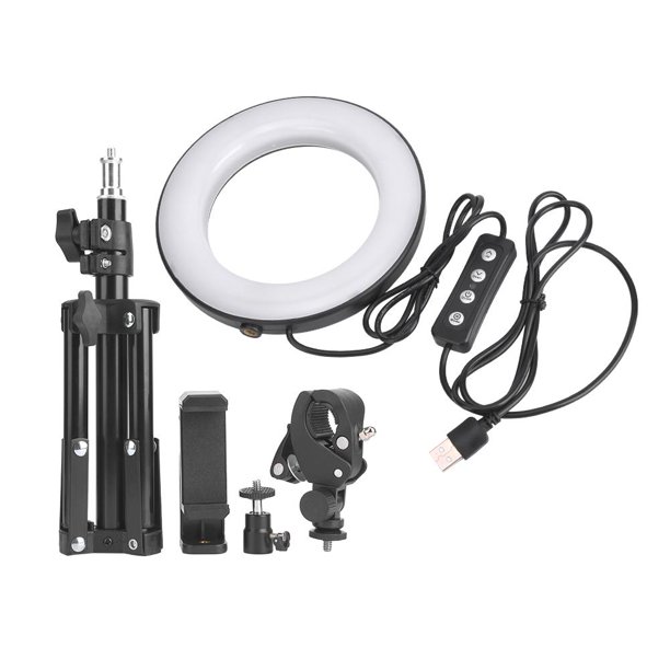 Mgaxyff 6W 6 Inch 64PCS Chip LED Dimmable Selfie Ring Light Photography Fill Lamp for Makeup