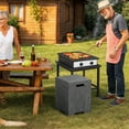 thumbnail image 4 of VENTOPYR Outdoor Hideaway Tank Table for Gas Fire Pits, Hides Standard 20lb Propane Tank Cover w Side Handles (Gray), 4 of 7