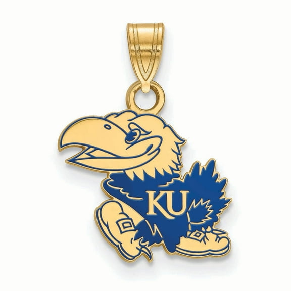 Women's Kansas Jayhawks Gold Plated Small Enamel Pendant