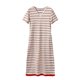 thumbnail image 3 of WILLBEST Vestidos Floreados para Mujer, Vestido de Verano Informal de Moda para Mujer, Vestido Largo de Manga Corta, Vestido Estilo Camiseta A Rayas, Vestido Largo con Bloques de Color Mediana​​, 3 of 3