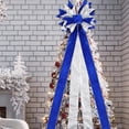 thumbnail image 4 of Home Christmas Tree Topper,55.12inch Blue Large Velvet Bow with Long Streamers,Wired Edge Decorative Bow for Wreath Door Holiday Party Festival Xmas Decoration Supplies, 4 of 7