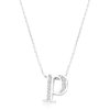 Women's Brass Cubic Zirconia Pave Initial P Pendant Necklace