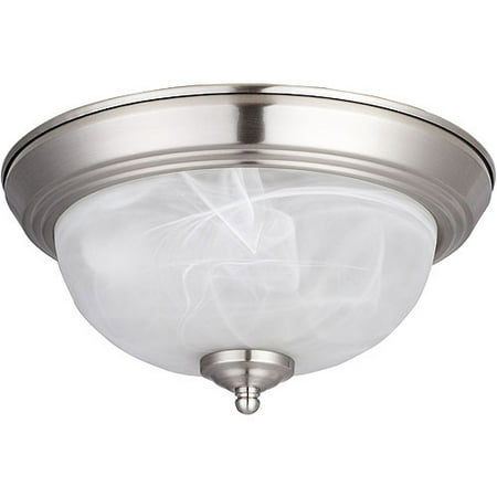 Catalina Lighting One Light Flush Mount in Brushed Steel