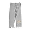 thumbnail image 1 of Odeerbi 1-7 Años Niñas Mallas de Punto de Canalé Con Ribete de Lechuga Mallas Elásticas Capris Pantalones de Verano Casual Cintura Elástica Pantimedias Recortadas, 1 of 5
