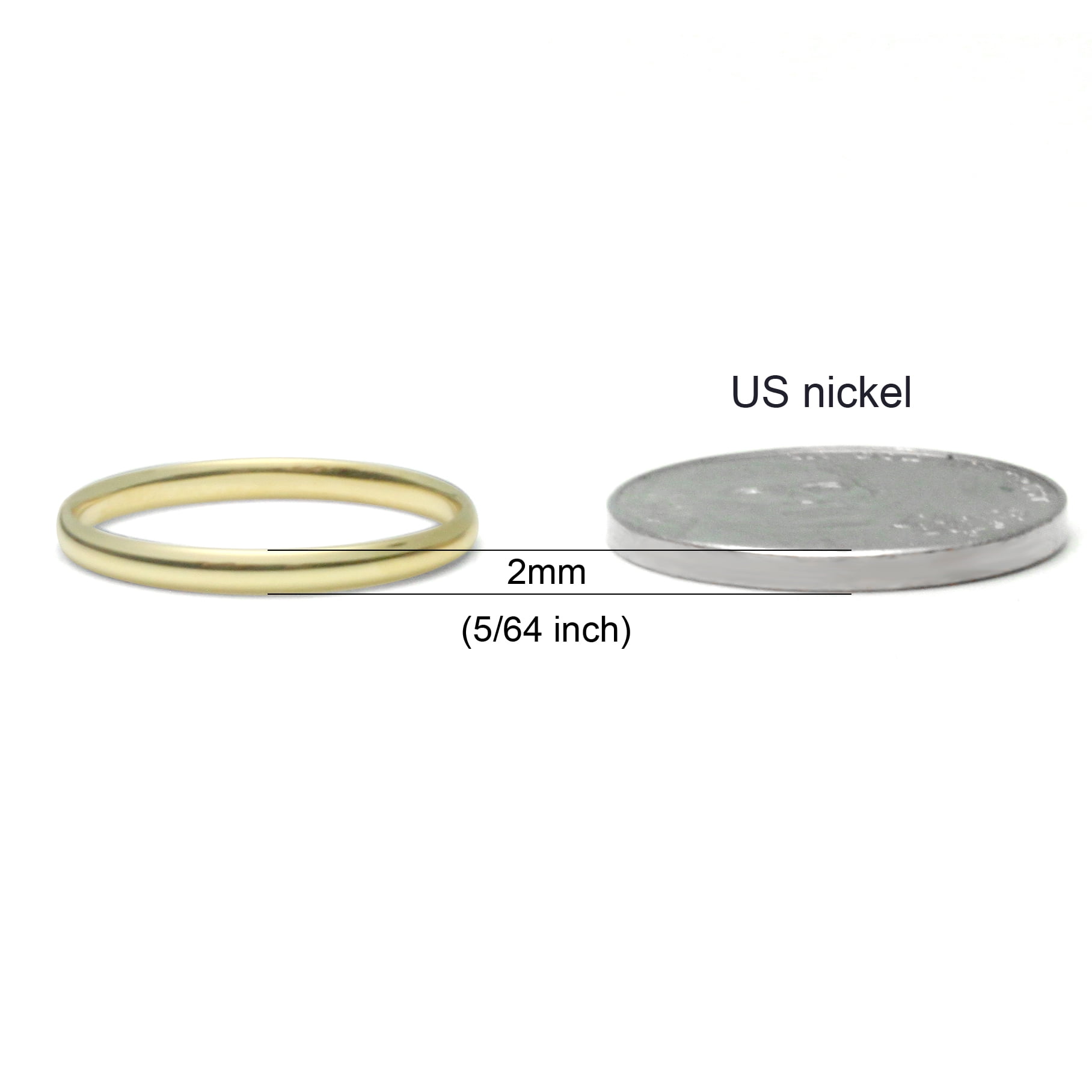 Sz 11.5 Solid 10K Yellow Gold 2MM Round Dome Comfort Fit Wedding Band Ring
