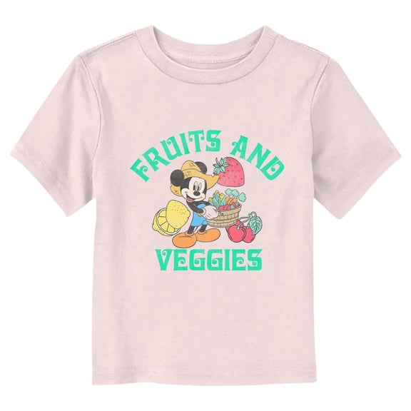 Toddler's Mickey & Friends Farmer Mickey Fruits and Veggies  Graphic Tee Light Pink 5T