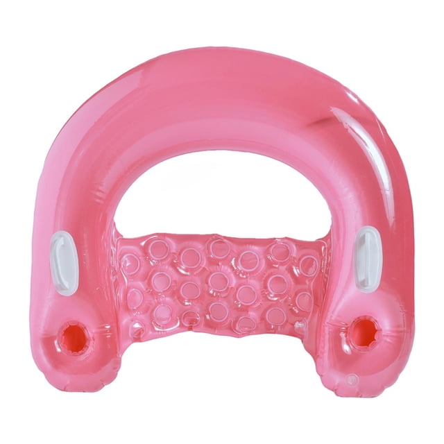 MERIGLARE Inflatable Pool Floats with Cup Holder Lounge Chair for Outdoor Beach Summer Pink