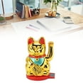 thumbnail image 3 of Waving Arm Lucky Cat Solar Powered Light Sensing Rotatable Base Bring Wealth  Luck 5 Inch Fortune Cat Decoration Waving Arm Lucky Cat, 3 of 8