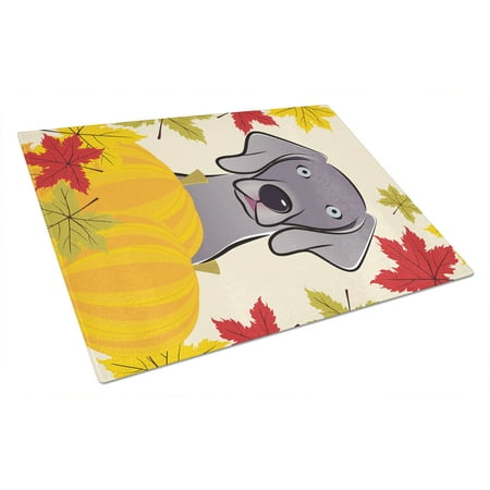 

Caroline s Treasures Weimaraner Thanksgiving Glass Cutting Board Large