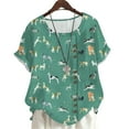 thumbnail image 1 of CLOOCL Plus Size Women T-Shirts Cartoon Pattern Printed Summer Green Blouse, 1 of 6