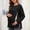 Black, variant on Zylanna Maternity Shirt with Hidden Zipper, Side Slit Crew Neck Spring 0versized Long Sleeve Nursing Tops Black