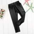 thumbnail image 2 of Seyurigaoka Kids Baby Girls Pants Solid Color Cool Leather Pants Stretch Children Skinny Pencil Leggings 1-8Y, 2 of 6
