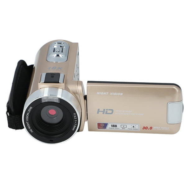 Cámara de video 1080p, Videocámara Digital Grabadora Full HD 30MP 3.0 Pulgadas Rotación de 270 Grados LCD Videocámara Con Zoom Digital 18x Antivibraco Con Visión Nocturna