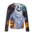 thumbnail image 4 of Yaoyar Men's Halloween Element Ghost Printed Pullover Long Sleeve Crew Neck T-Shirt Long Sleeve Crew Neck Top Multicolor XL, 4 of 5
