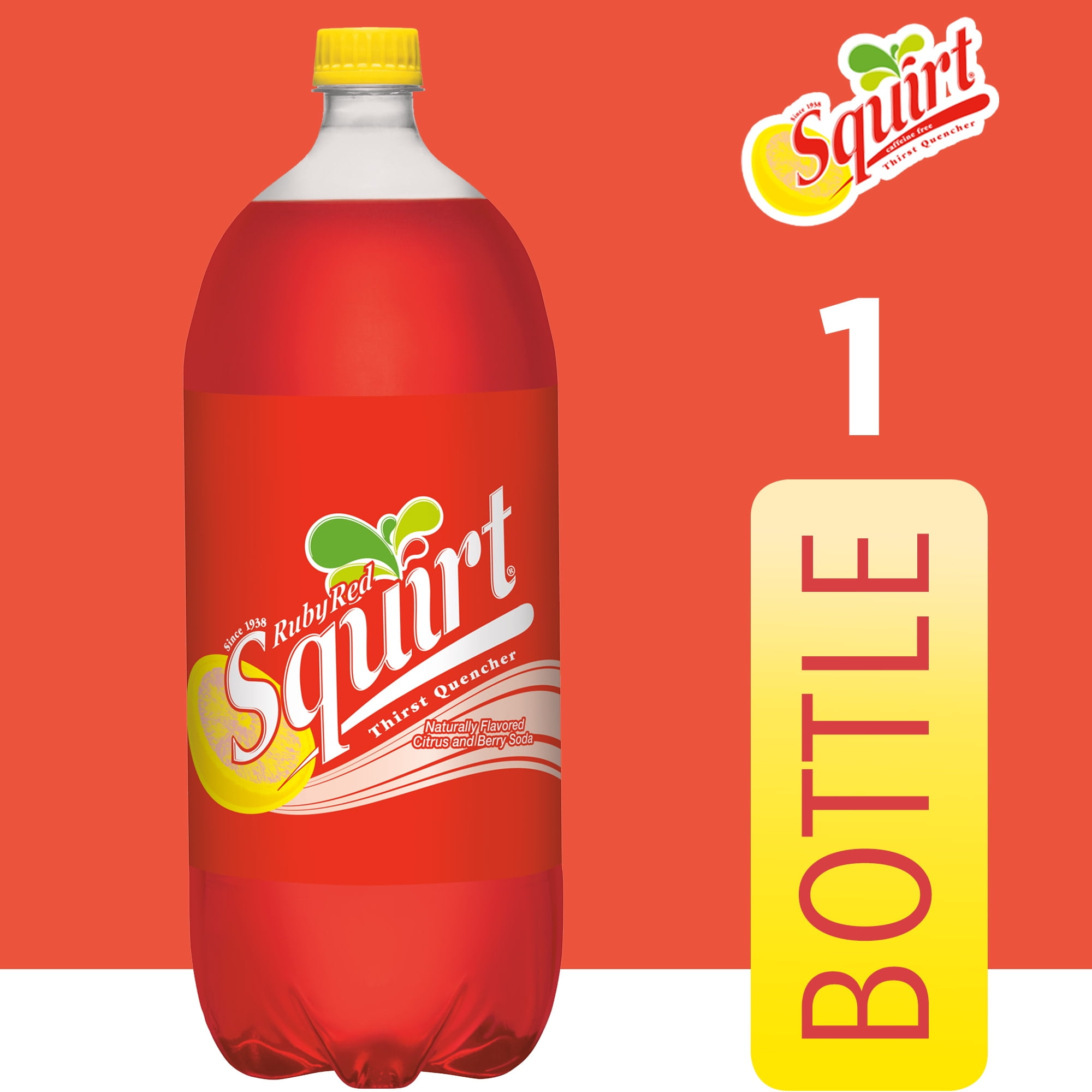 Squirt Ruby Red Grapefruit Soda Pop, 2 L, Bottle