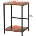 thumbnail image 4 of Side Table, Set of 2, End Table for Living Room, Bedside Table with 2-Layer Storage Shelves for Small Spaces, Modern Nightstand with Steel Frame, Bedroom, Grey, 4 of 10