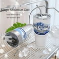 thumbnail image 4 of 30oz Large Capacity Cup Magic Mountain Cup 24h Hours Ytong Thermos Bottle with Lid Bear Coffee Mug Water Stainless Steel Bottle (style14), 4 of 7