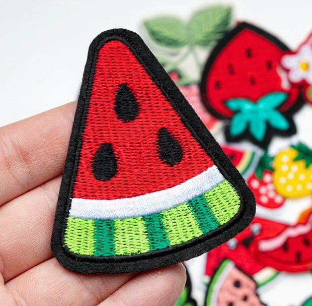4 pack cloth stickers embroidered badges strawberry watermelon cartoon ironing fruit series clothing bags shoes and hats accessories patch stickers