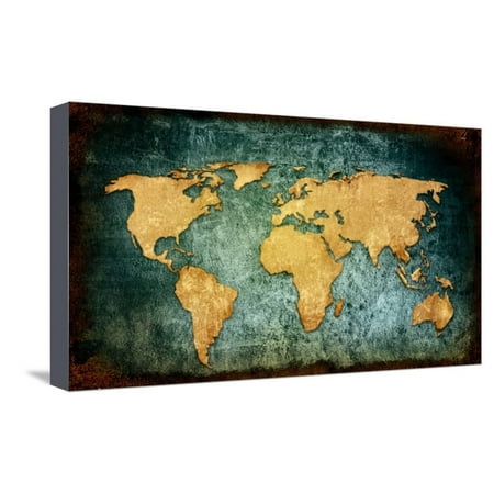 World Map Stretched Canvas Print World Map Stretched Canvas Print Wall Art By ilolab   Walmart.com